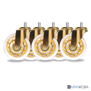 Roller Blade Style Stool Casters GOLD