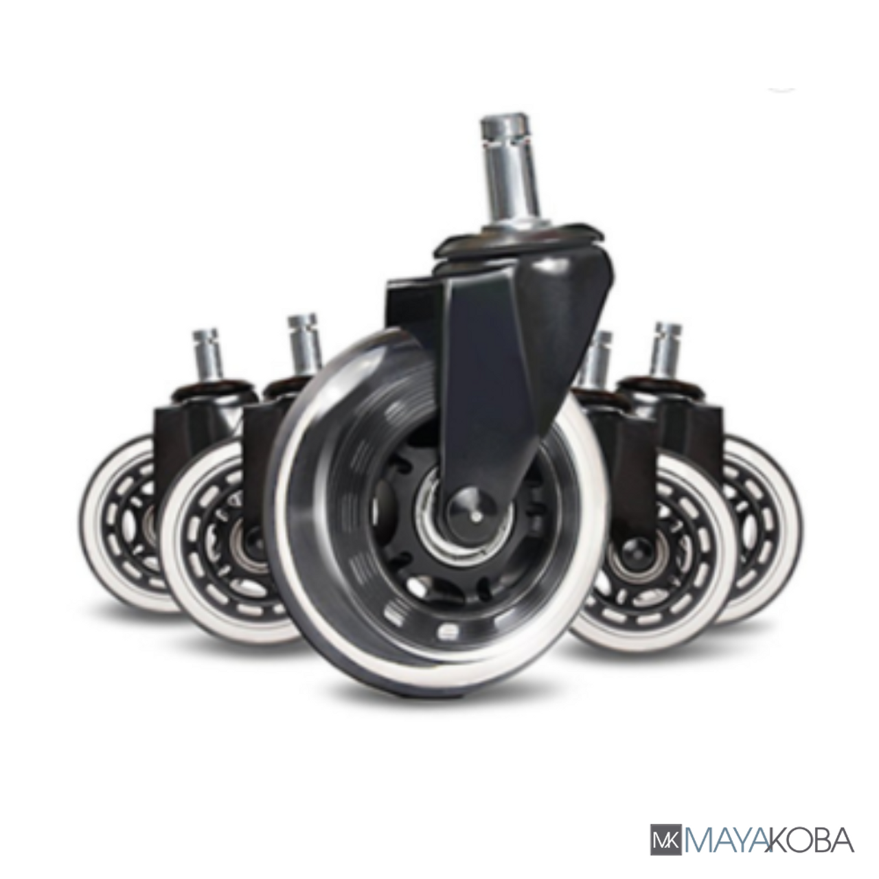 Noise-cancelling Roller Blade Stool Casters for All Floors