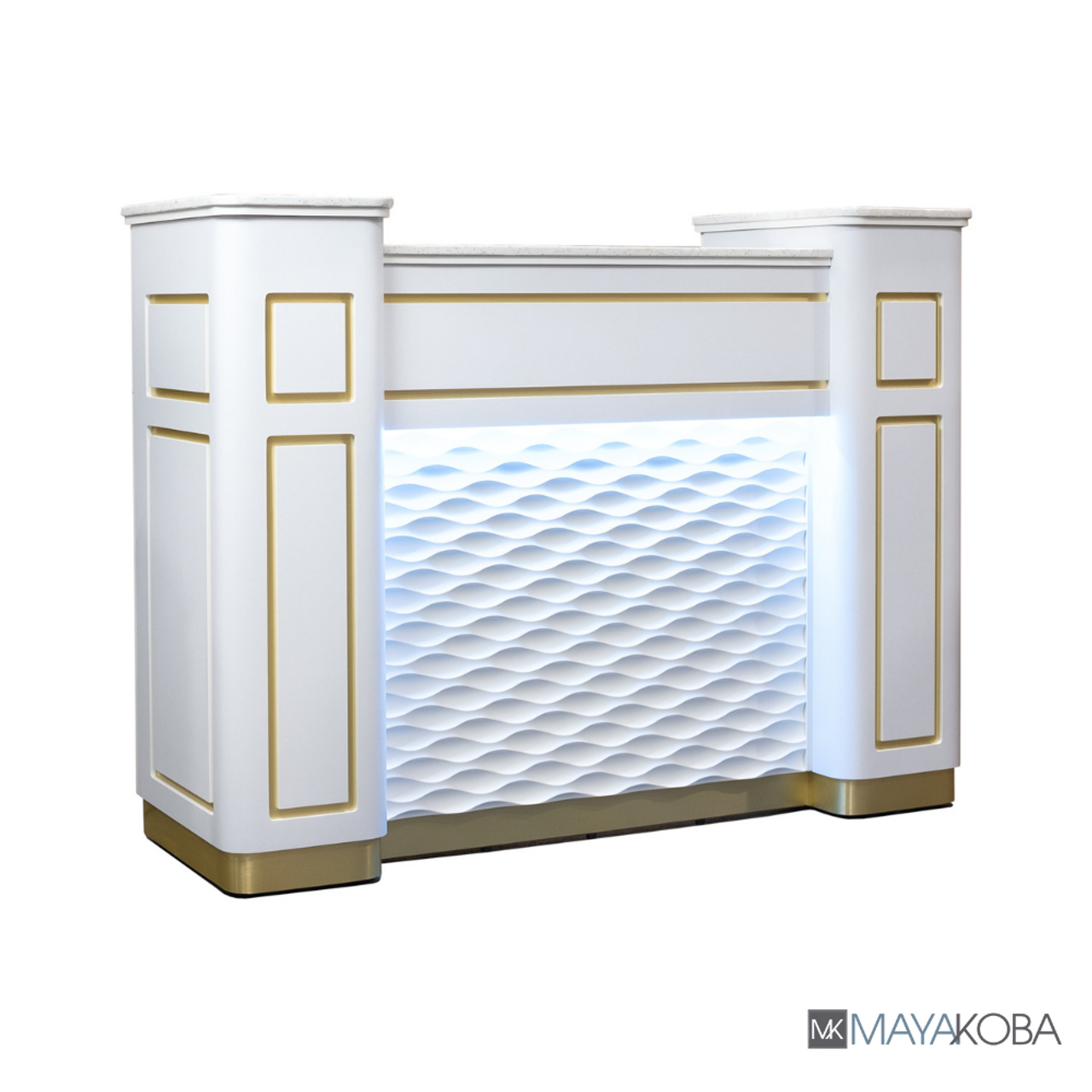 Mesa de recepción NAPA con LED (blanco/dorado)