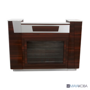 Mostrador de recepción Avon I con vitrina de cristal de Mayakoba