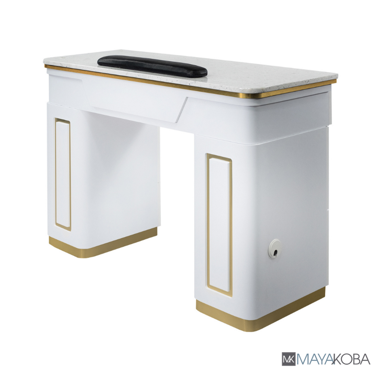 Mesa de manicura NAPA blanca/dorada de Mayakoba