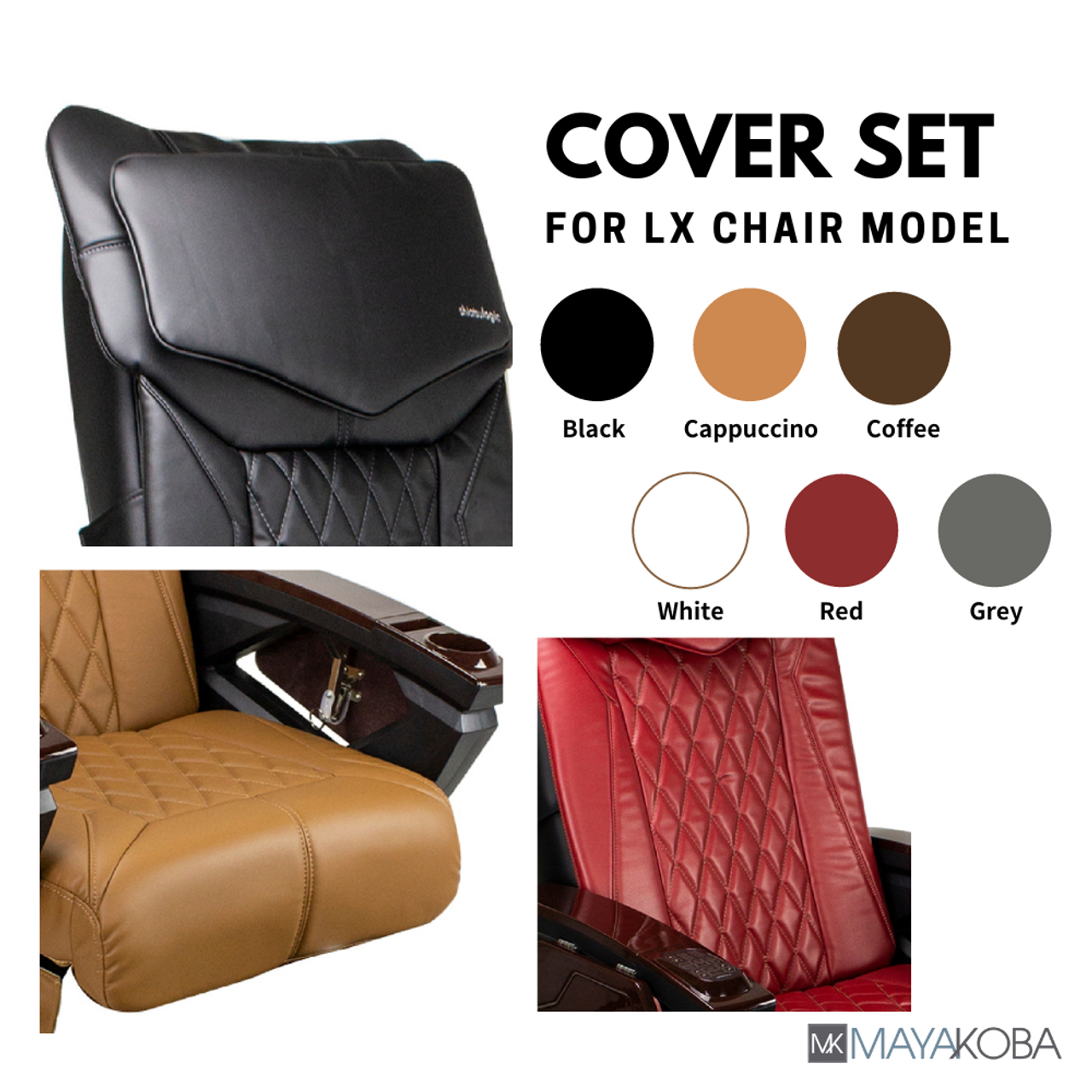 Shiatsulogic Pedicure Massage Chair Cushion Cover Set - LX (cover set only, w/o chair)