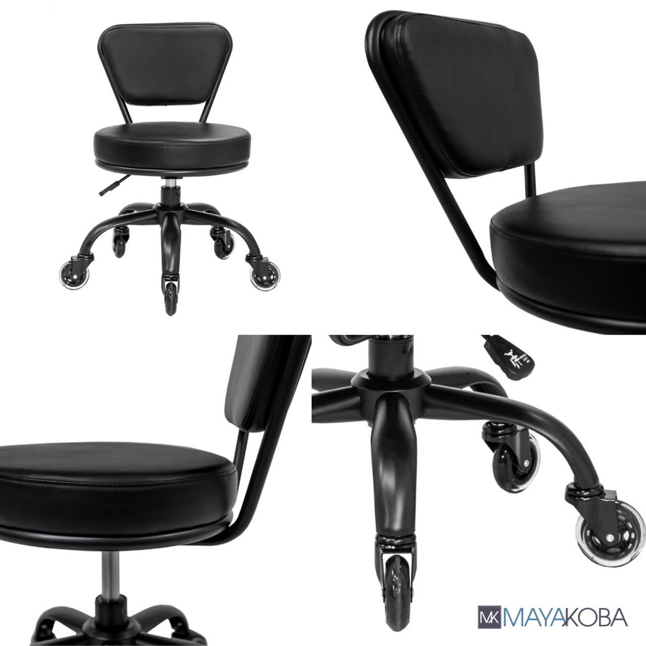 DAYTON Rolling Stool with Roller Blade Wheels