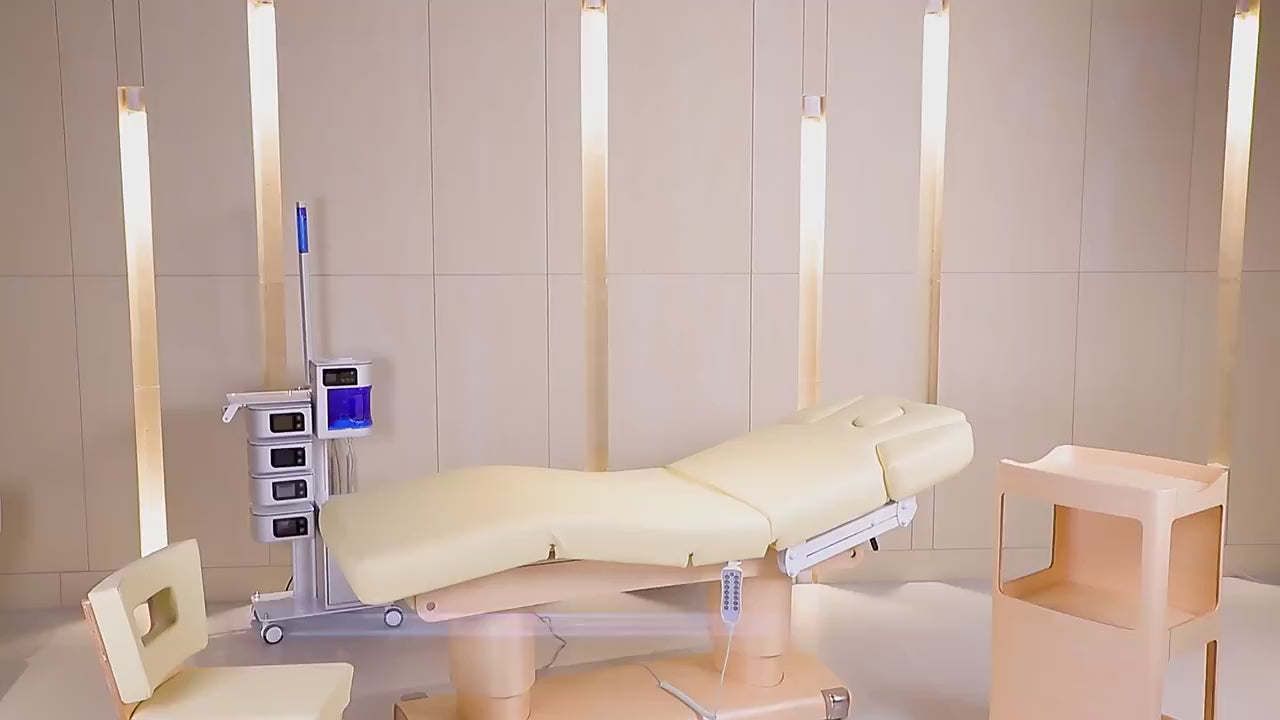 Cargar vídeo: Camilla de tratamiento eléctrica Belvedere Med Spa / 4 motores