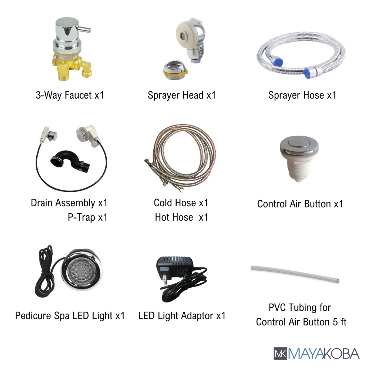 Pedicure Spa Parts Kit