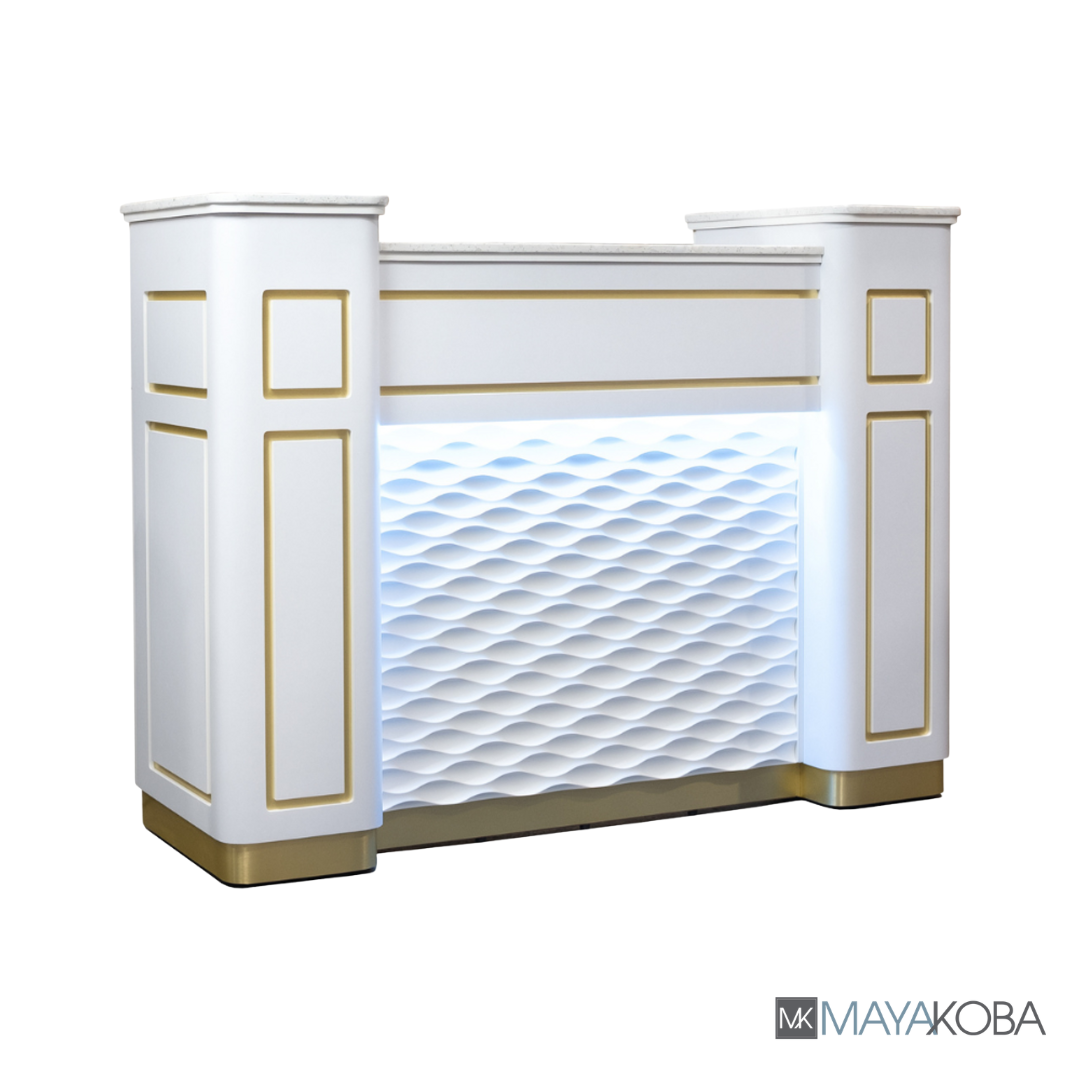 NAPA Reception Table w/ LED (White/Gold)