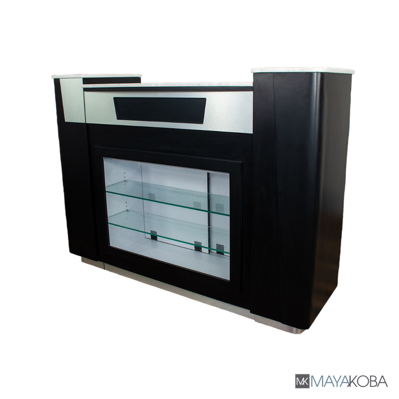 Mesa de recepción SONOMA II con expositor de Mayakoba 