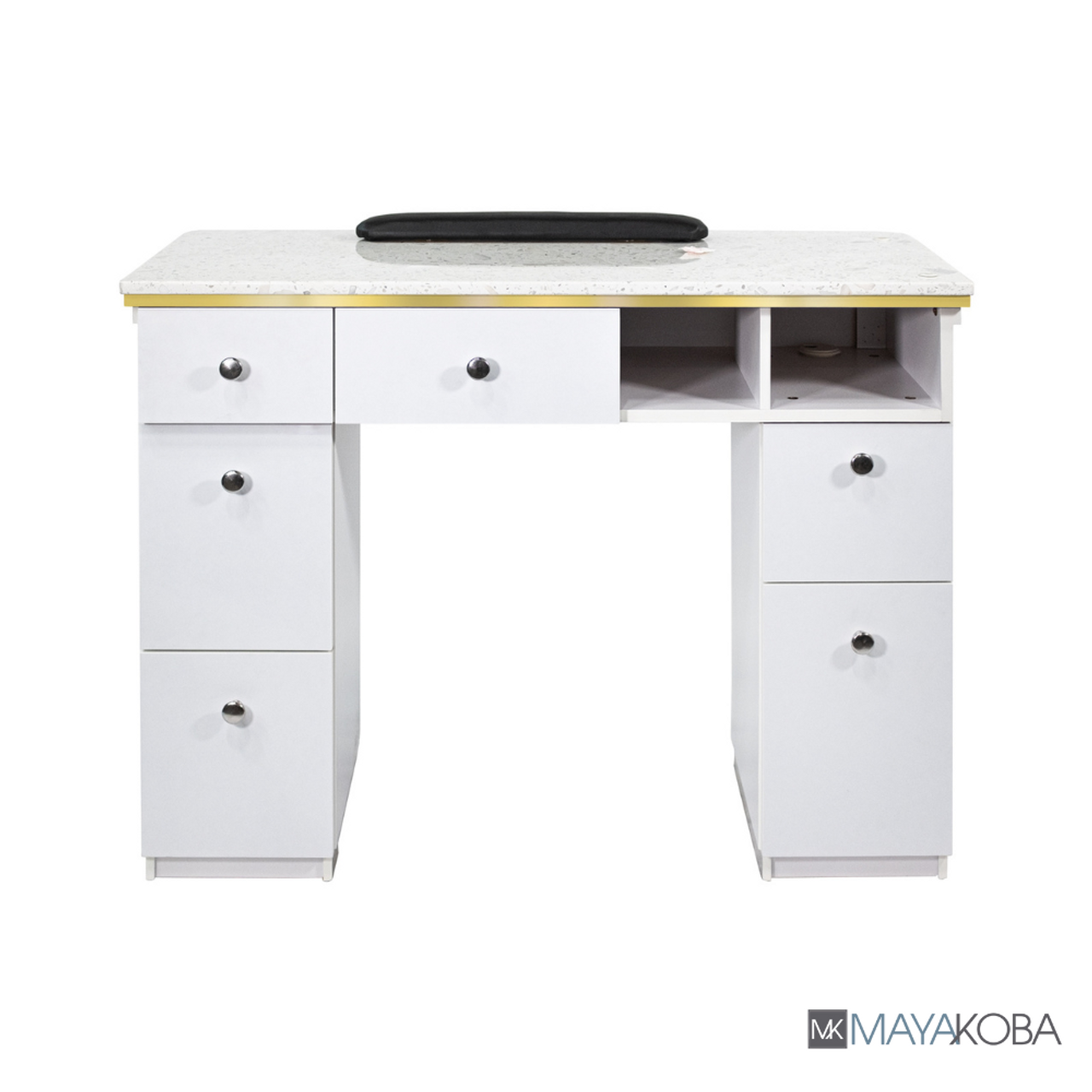 Mesa de manicura NAPA blanca/dorada de Mayakoba 