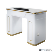 Mesa de manicura NAPA blanca/dorada de Mayakoba 