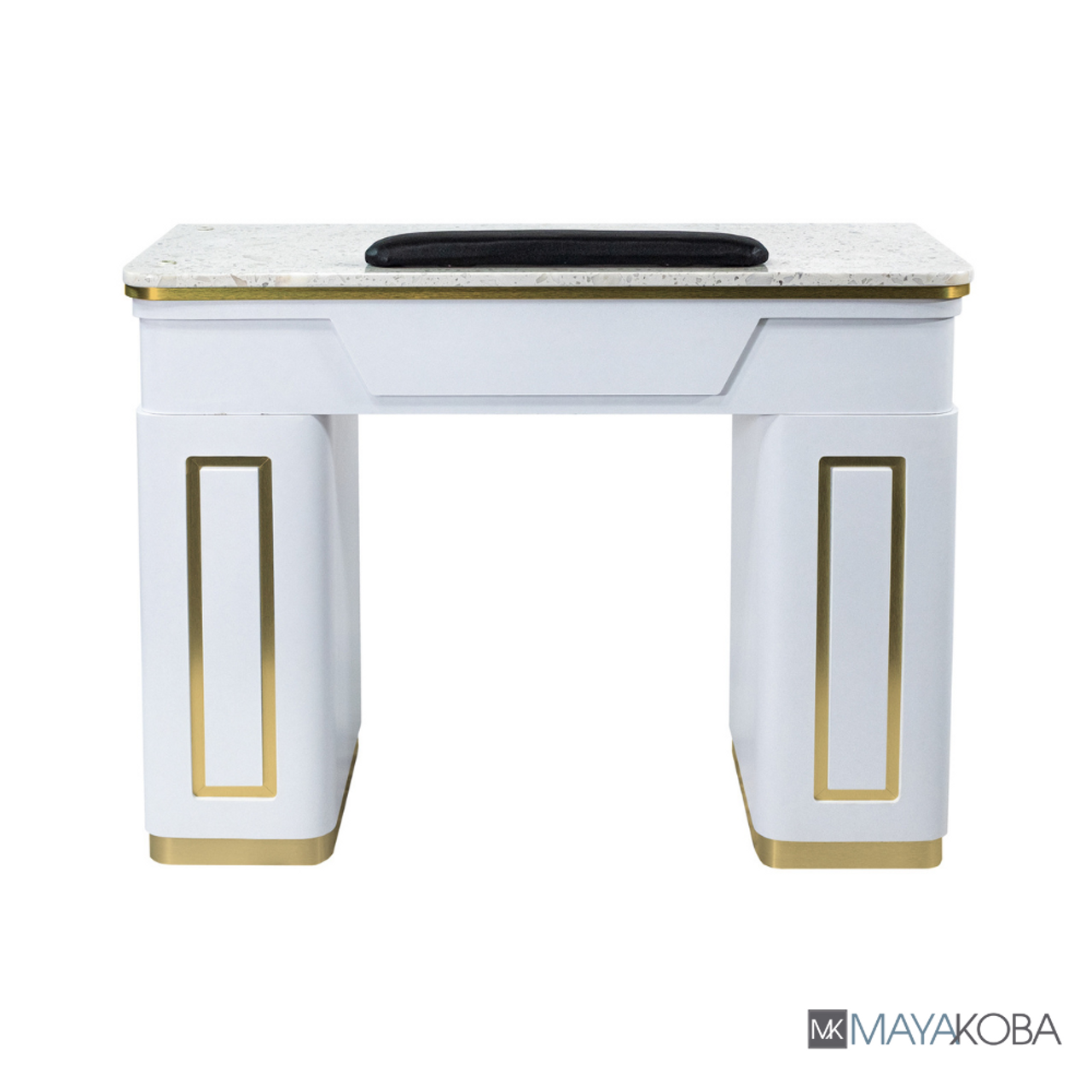 Mesa de manicura NAPA blanca/dorada de Mayakoba 