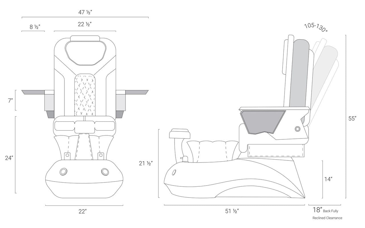 LOTUS II Pedicure Spa w/ FX II Chair Top by Mayakoba