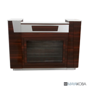 Mostrador de recepción Avon I con vitrina de cristal de Mayakoba 