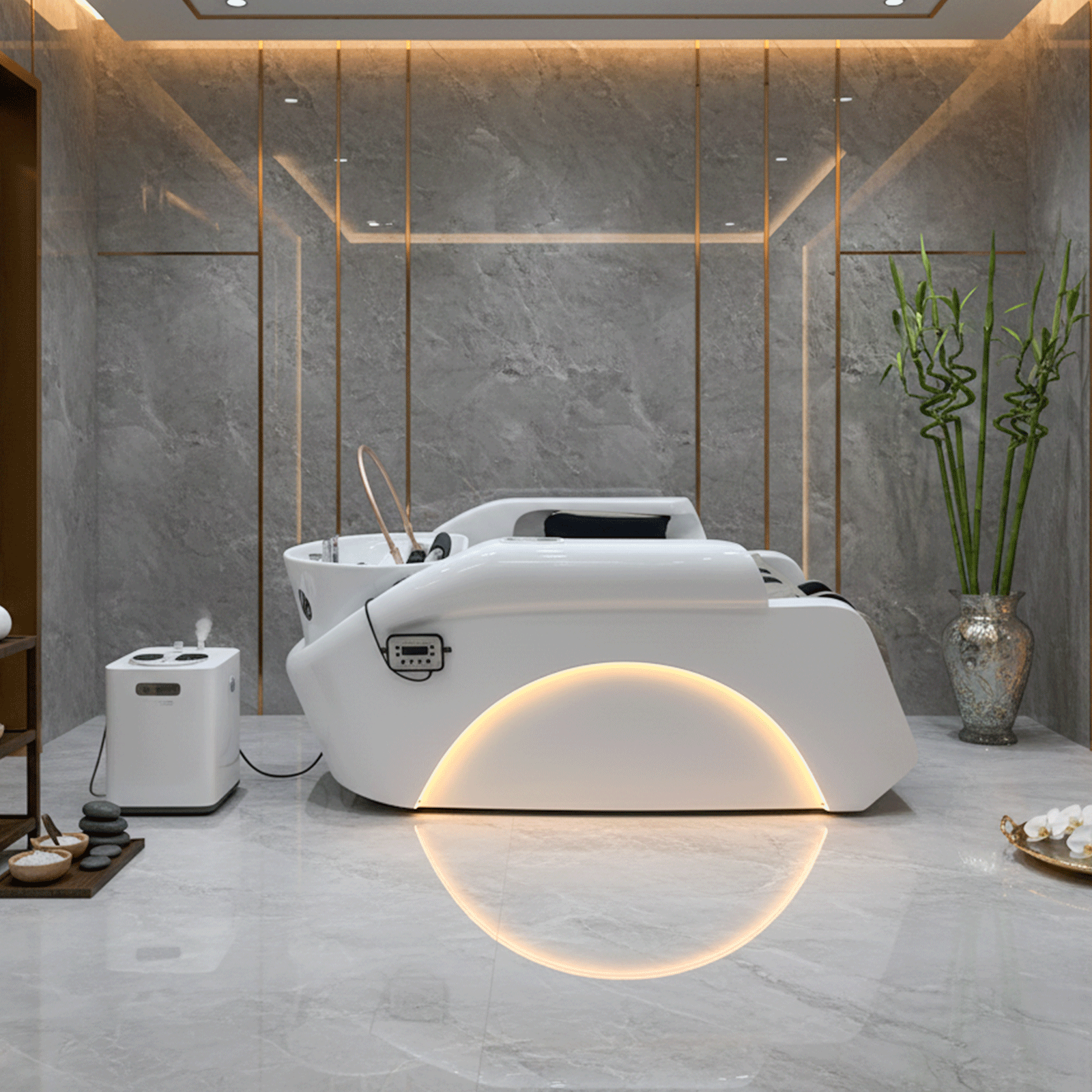 INFINITY Premium Head Spa & Steam Therapy Treatment Shampoo Bed by Dermalogic