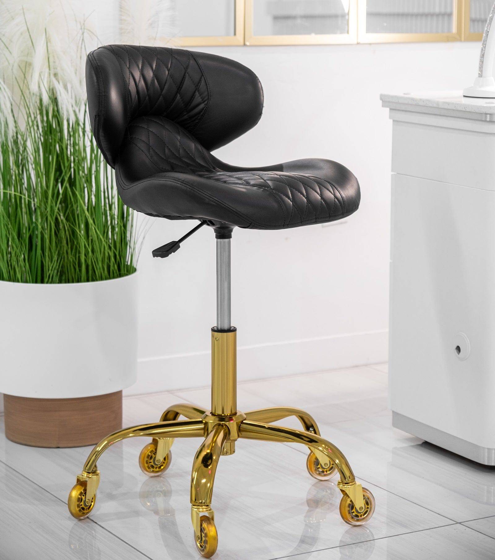HUGO Pedicure Stool & Manicure Chair (GOLD Casters)